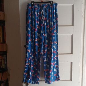 Vibrant Blue Animal Print Pajama Pants
